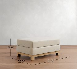 Jake Seadrift Wood Base Ottoman