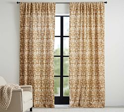 Open Box: Zama Print Linen Cotton Rod Pocket Blackout Curtain