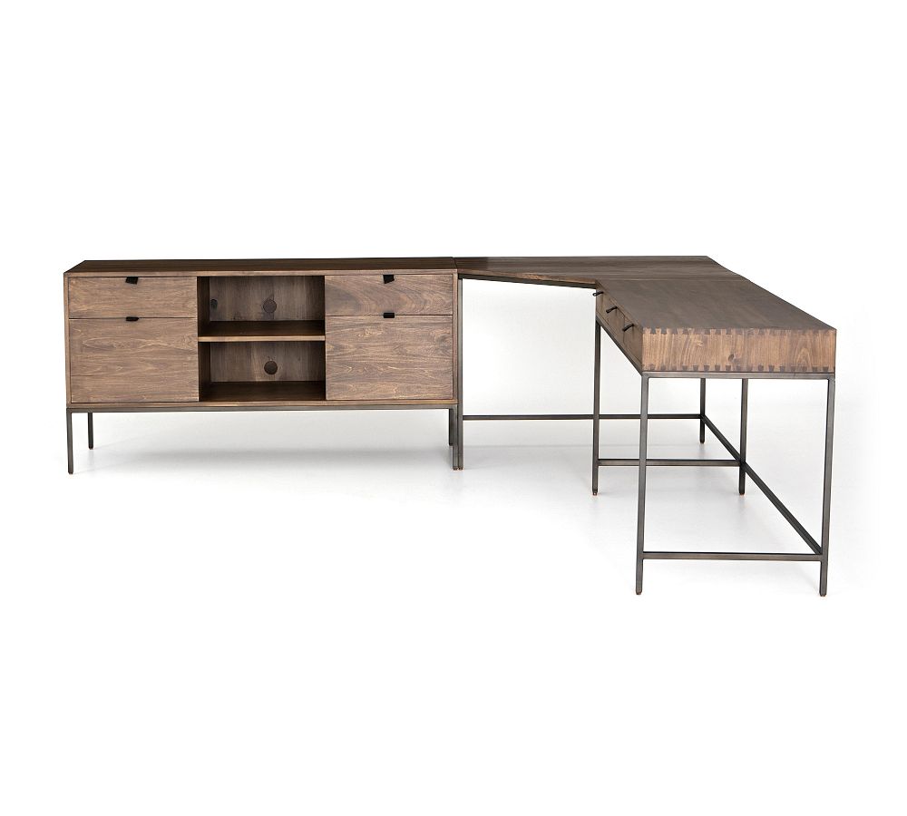 Graham Corner Desk with Filing Credenza (101.5&quot;)
