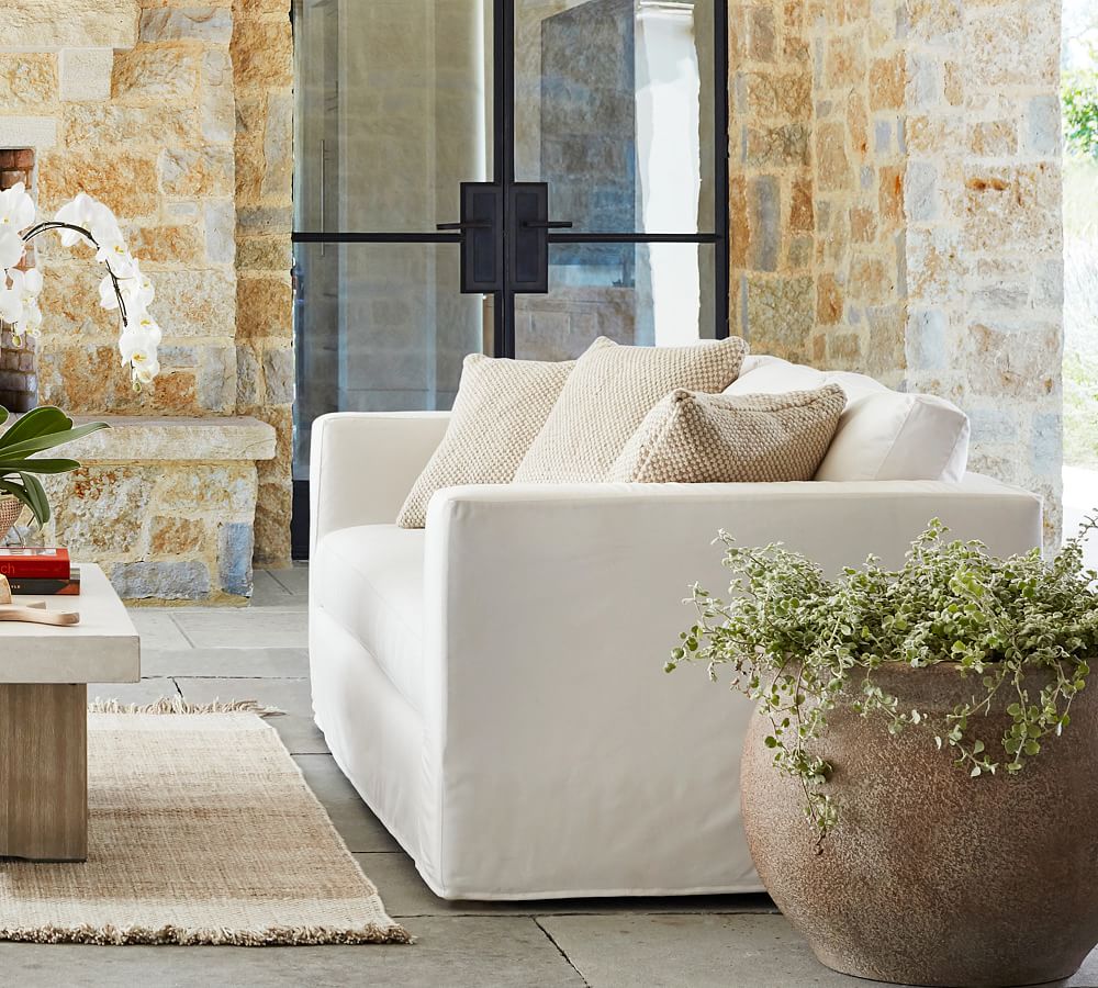 Jake Slipcovered Outdoor Sofa (85&quot;)