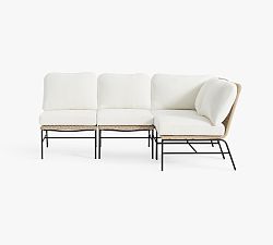 Tulum Wicker 4-Piece Armless L-Shaped Outdoor Sectional (96&quot;)