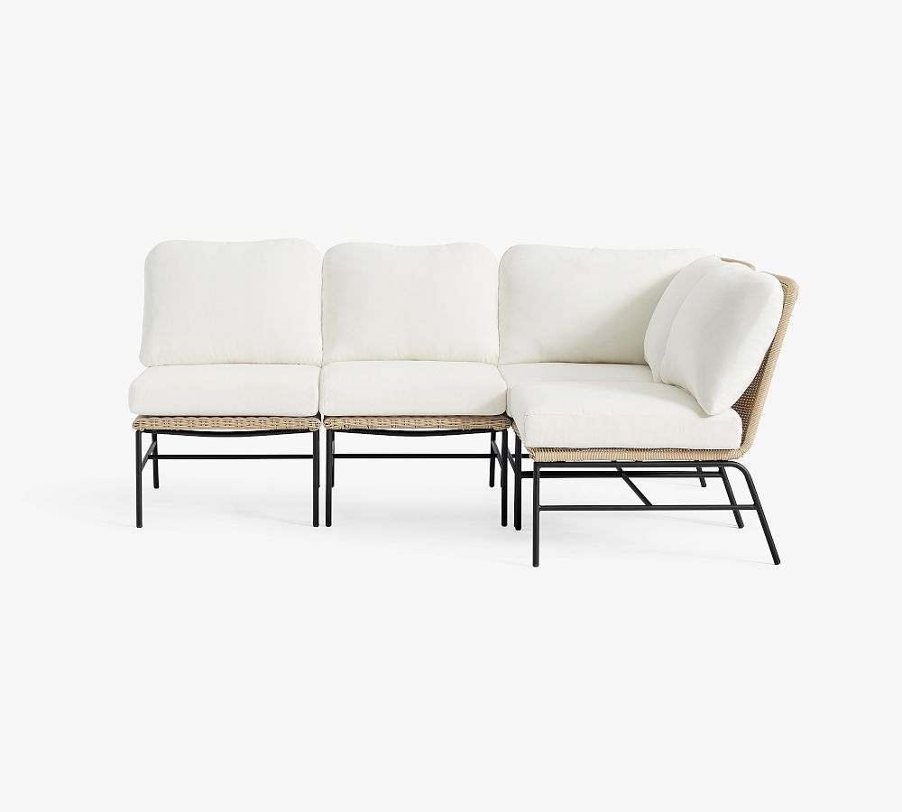 Tulum Wicker 4-Piece Armless L-Shaped Outdoor Sectional (96&quot;)