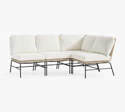 Tulum Wicker 4-Piece Armless L-Shaped Outdoor Sectional (96&quot;)