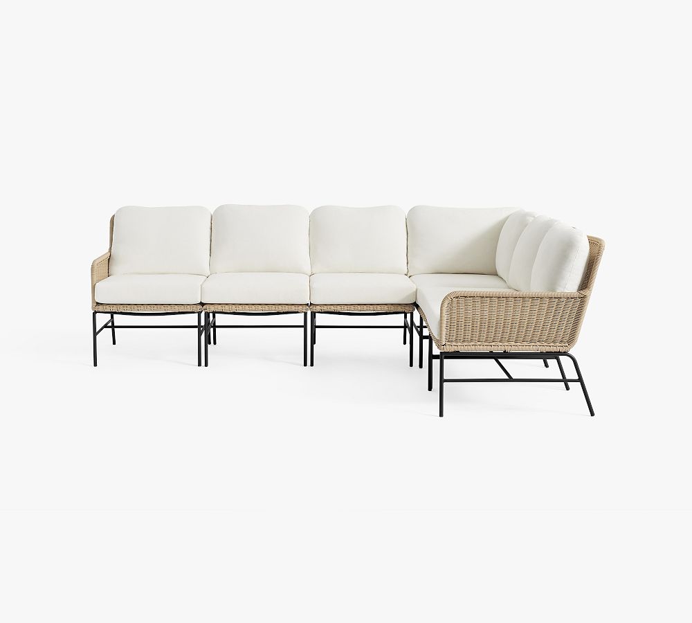 Tulum Wicker 6-Piece L-Shaped Outdoor Sectional (128&quot;)