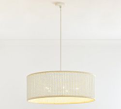 Bristol Wood Bead Drum Pendant (35&quot;)