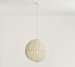 Bristol Wood Bead Globe Pendant (25&quot;)