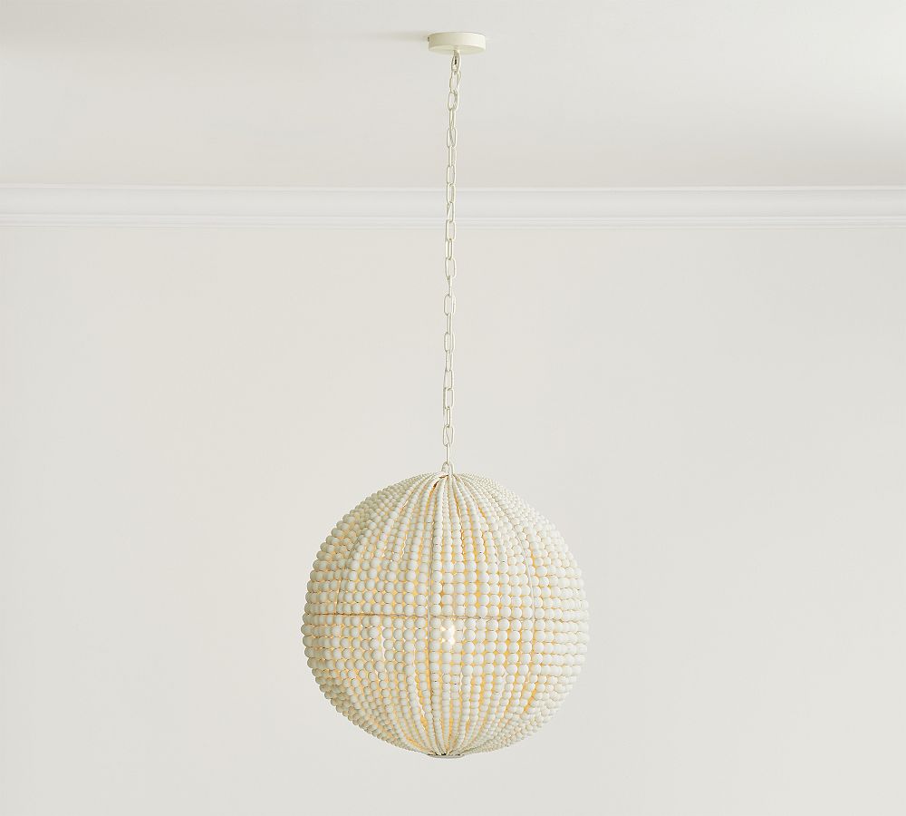 Bristol Wood Bead Globe Pendant (25&quot;)