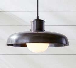 Carneros Outdoor Milk Glass Pendant (18&quot;)