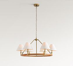 Chambers Leather Round Chandelier (36&quot;)