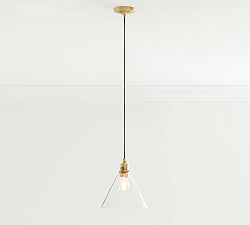 Flared Glass Cord Pendant (7&quot;-11&quot;)