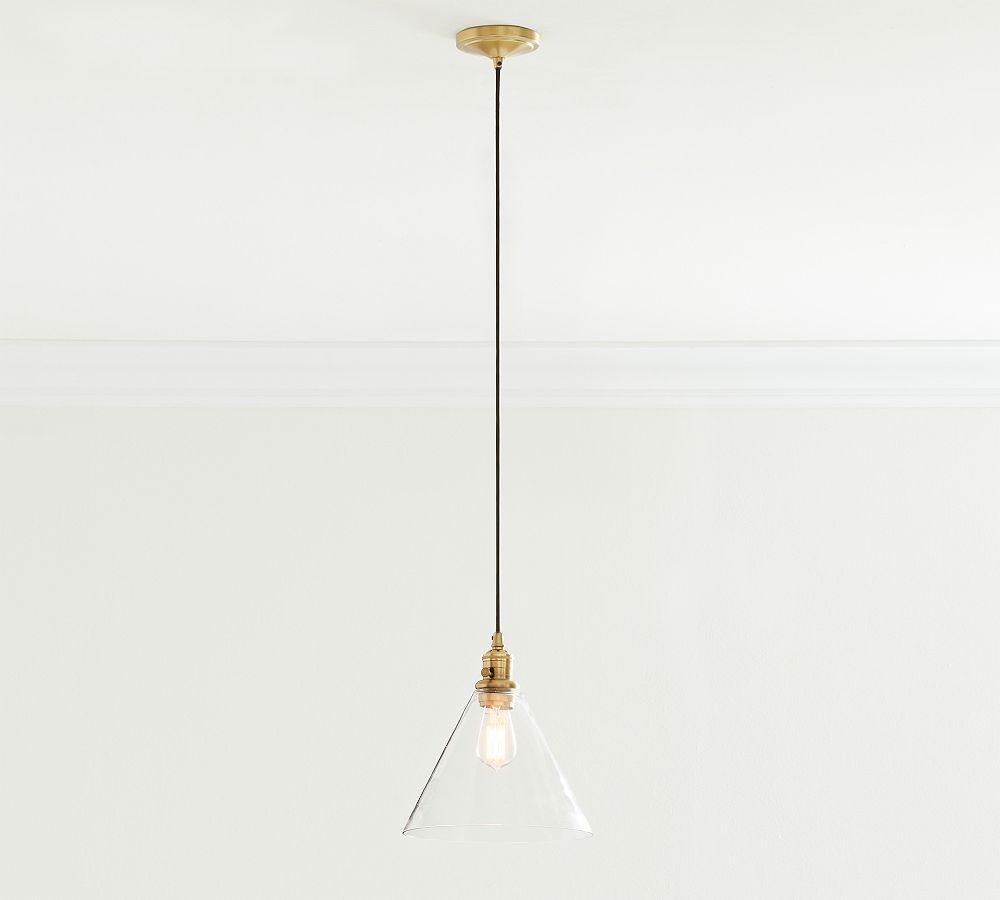 Flared Glass Cord Pendant (7&quot;-11&quot;)