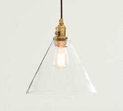 Flared Glass Cord Pendant (7&quot;-11&quot;)