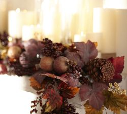 Faux Pomegranate &amp; Pinecone Garland