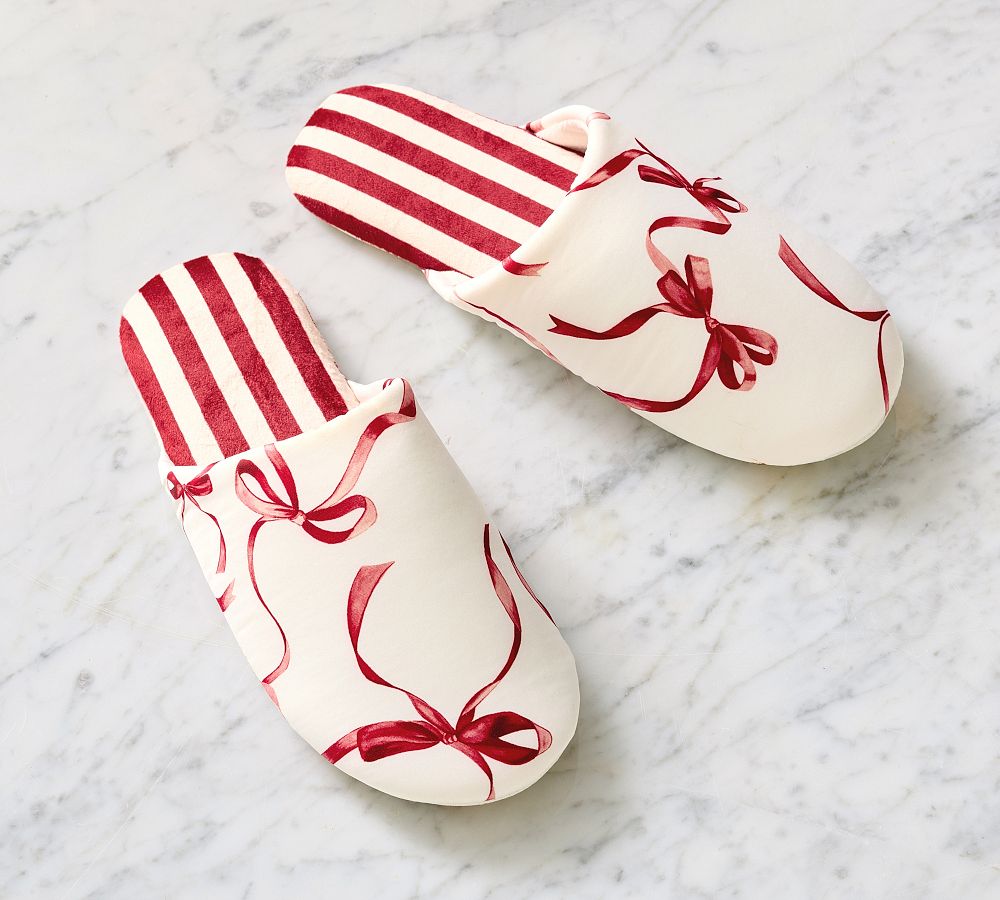 Monique Lhuillier Aubree Bow Slippers