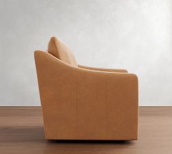 Ayden Slope Arm Leather Swivel Glider