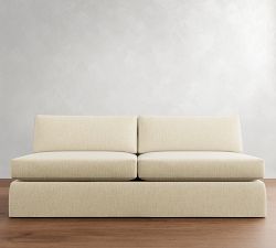 Build Your Own Carmel Slim Arm Slipcovered Sectional