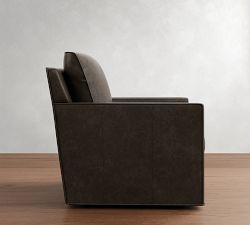 Duncan Leather Swivel Glider