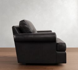 Townsend Roll Arm Leather Swivel Chair