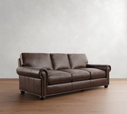 Webster Leather Sofa (74&quot;&ndash;95&quot;)