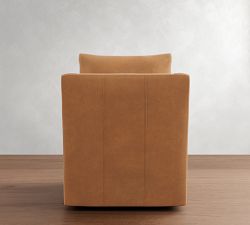 Ayden Slope Arm Leather Swivel Glider