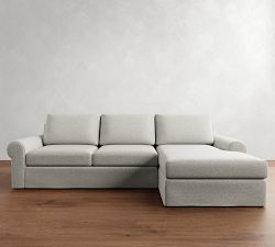 Big Sur Roll Arm Slipcovered Chaise Sectional (115&quot;&ndash;157&quot;)