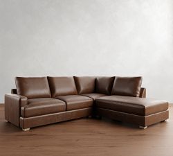 Canyon Square Arm Leather 3-Piece Bumper Sectional (119&quot;)
