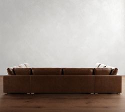 Canyon Square Arm Leather U-Shaped Sectional (153&quot;&ndash;189&quot;)