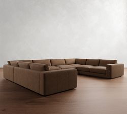 Carmel Lounge Leather U-Shaped Sectional (154&quot;)