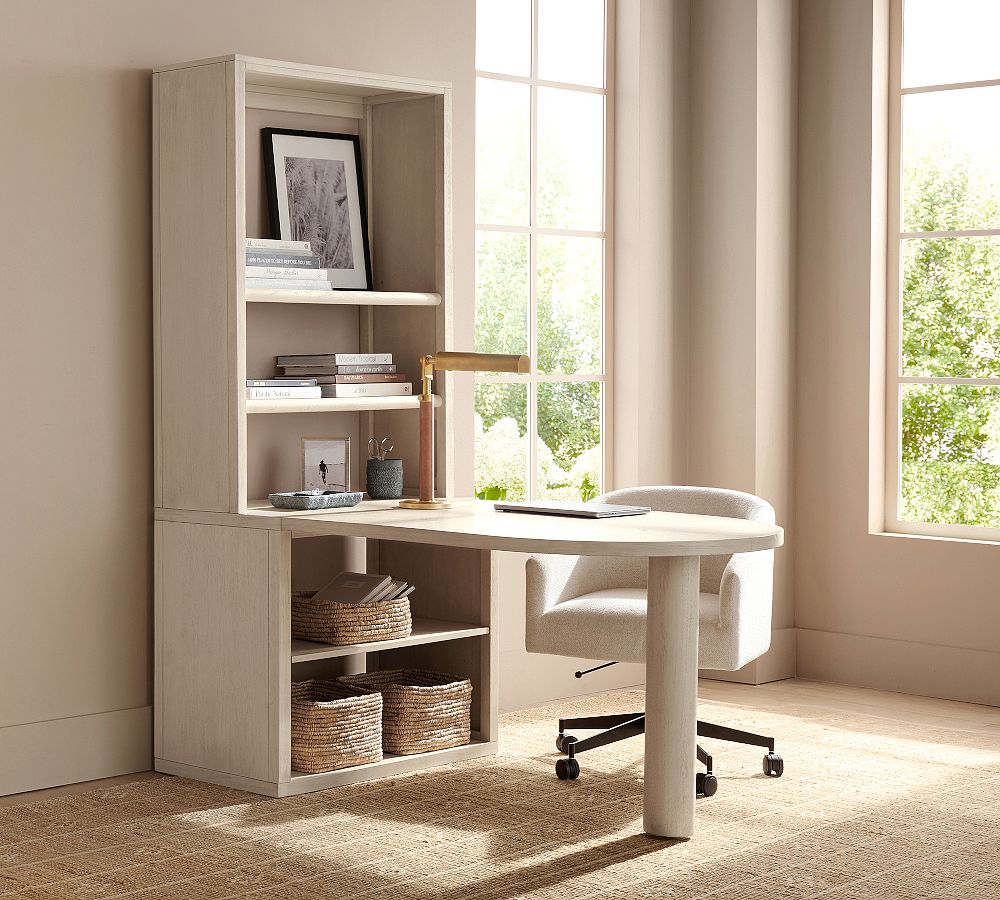 Cayman Peninsula Desk with Bookcase (36&quot; x 66&quot;)