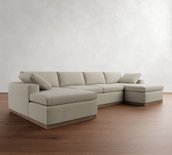 Dream Wood Base Double Chaise Sectional (154&quot;&ndash;174&quot;)