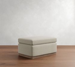 Dream Wide Arm Wood Base Ottoman
