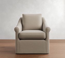 Ayden Roll Arm Slipcovered Swivel Glider
