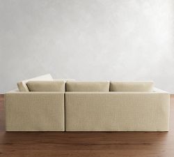 Carmel Wide Arm Slipcovered 3-Piece L-Shaped Sectional (113&quot;)