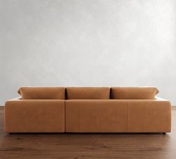Dream Wide Arm Leather Modular Chaise Sectional (130&quot;&ndash;173&quot;)