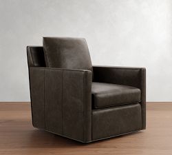 Duncan Leather Swivel Glider