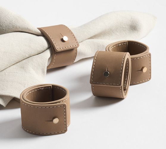 Leather Napkin Rings - Set of 4