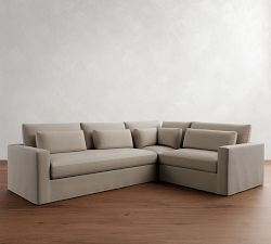 Westwood Square Arm Deep Seat Slipcovered 3-Piece Sectional (122&quot;)