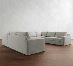 Big Sur Square Arm Slipcovered U-Shaped Sectional (145&quot;)