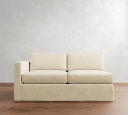 Build Your Own Carmel Slim Arm Slipcovered Sectional