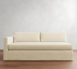 Build Your Own Carmel Slim Arm Slipcovered Sectional