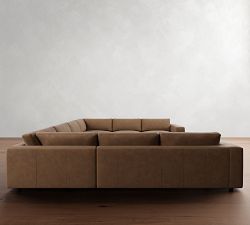 Carmel Lounge Leather U-Shaped Sectional (154&quot;)
