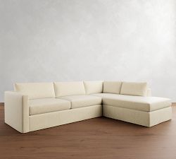 Carmel Slim Arm Slipcovered Return Bumper Sectional (110&quot;&ndash;122&quot;)