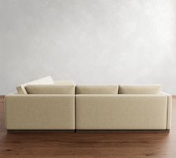 Carmel Slim Arm Wood Base 3-Piece L-Shaped Wedge Sectional (120&quot;)