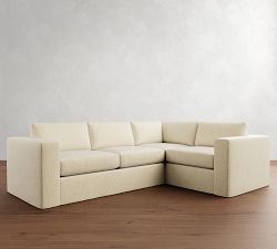 Carmel Wide Arm Slipcovered 3-Piece Sectional (113&quot;)