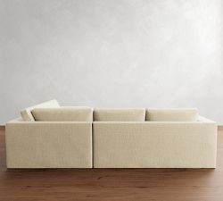 Carmel Wide Arm Slipcovered 3-Piece Wedge Sectional (123&quot;&ndash;129&quot;)