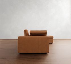 Dream Wide Arm Leather Modular Chaise Sectional (130&quot;&ndash;173&quot;)