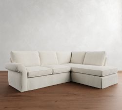 Pearce Roll Arm Slipcovered Return Bumper Sectional (114&quot;&ndash;144&quot;)