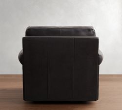 Townsend Roll Arm Leather Swivel Chair
