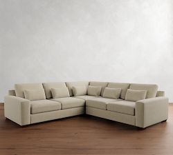 Big Sur Square Arm Deep Seat 3-Piece L-Shaped Sectional (120&quot;)