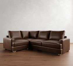 Canyon Square Arm Leather 3-Piece Sectional (119&quot;)